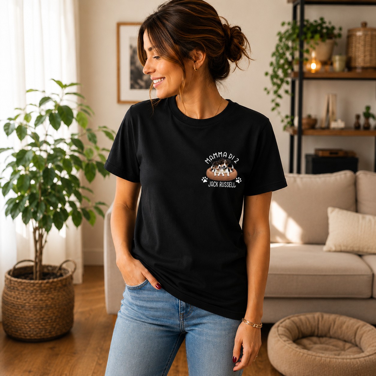T-Shirt Personalizzata Mamma di Zampa in Cotone
